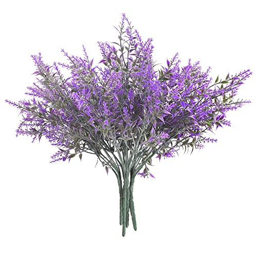 homEdge Künstlicher Lavendel-Plektren, 6 Bündel, UV-beständig, Blumenstrauß für Dekoration von homEdge