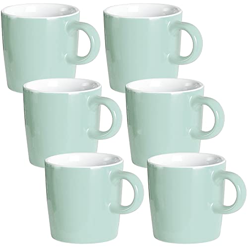 homEdge Mini Pro Espressotasse, 113.4 g / 120 ml, kleine Kaffeetassen, Keramik, Demitasse für Espresso, Tee, 6 Stück, Türkis von homEdge