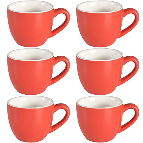 homEdge Mini Porzellan Espressotasse, 90 ml, kleine Kaffeetassen Demitasse für Espresso, Tee, rot, 214CEC060223 von homEdge