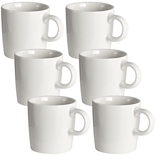 homEdge Mini Pro Espressotasse, 113.4 g / 120 ml, winzige Keramik-Kaffeetassen, Demitasse für Espresso, Tee, 6 Stück, Weiß von homEdge