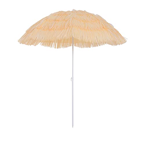 Outsunny Sonnenschirm Hawaiischirm Strandschirm Partyschirm Gartenschirm in verschiedenen Farben, 4 Modelle (Hawaiischirm/Ø160cm/beige) von HOMCOM