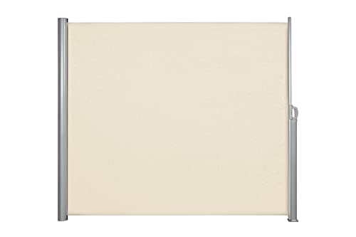Home Trends® Seitenmarkise 180 x 400 cm – Beige, ausziehbar, 280g/m² Polyester, Wind- & Sichtschutz, Aluminiumrahmen für Balkon, Garten, Terrasse von home Trends