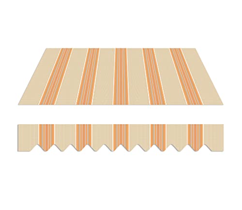 home Trends Markisenstoff 4m Markise mit Volant 4 x 3 m Markisenbespannung ersatzstoff 387 x 300cm Balkon Markise wasserabweisend & Sonnenschutz Ersatz Markisentuch P3037 von home Trends