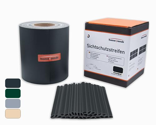 home Trends Sichtschutzstreifen inkl. Montageclips PVC Zaunfoile Zaunblende Windschutz Datenschutzstreifen Sichtschutzfolie Zaunstreifen Balkon Sichtschutz Garten (Anthrazit, 35m x 19 cm) home Trends Sichtschutzstreifen inkl. Montageclips PVC Zaunfoile Zaunblende Windschutz Datenschutzstreifen Sichtschutzfolie Zaunstreifen Balkon Sichtschutz Garten (Anthrazit, 35m x 19 cm) von home Trends