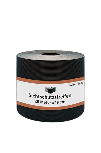home Trends PP Sichtschutzstreifen 900 g/m² – Extra Stark & UV-beständig – 35 m x 19 cm – Sichtschutz für Doppelstabmatten – Windschutz & Blickdicht – Anthrazit (hart PP - Anthrazit, 26m x 19cm) von home Trends