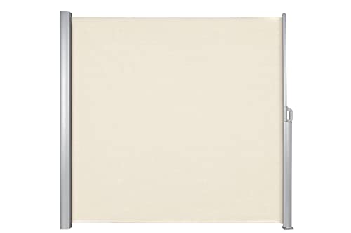 Seitenmarkise 200 x 400 cm aus Aluminium – Wind- & Sichtschutz, Sonnenschutz, ausziehbar, 280g/m² Polyester für Garten, Terrasse & Balkon (Beige) – Home Trends® von home Trends