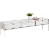 Home affaire Lowboard "Freya", Kommode mit 3 Klappen, Metallgriffen, aus Massivholz, Breite 175 cm von home affaire