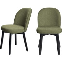 Home affaire 4-Fußstuhl "Aretha Esszimmerstuhl, Wohnstuhl, Polsterstuhl, Essstuhl", (Set), 2 St., Microfaser, schwarz lackiertes Gestell aus massivem Buchenholz, gepolstertert von home affaire