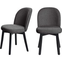 Home affaire 4-Fußstuhl "Aretha Esszimmerstuhl, Wohnstuhl, Polsterstuhl, Essstuhl", (Set), 2 St., Microfaser, schwarz lackiertes Gestell aus massivem Buchenholz, gepolstertert von home affaire