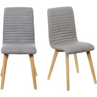 Home affaire 4-Fußstuhl "Arosa Esszimmerstuhl, Polsterstuhl, Küchenstuhl, Speisestuhl, Essstuhl", (Set), 2 St., Chenille, 2er-Set, Beine aus Massivholz Eiche oder Buche, mit gestepptem Stoff von home affaire