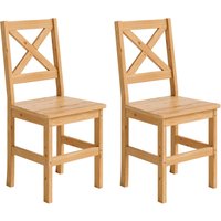 Home affaire 4-Fußstuhl "Malmö", (Set), 2 St., Holzstuhl Kiefer Massivholz naturfarbig, erhältich als 2er und 4er-Set von home affaire