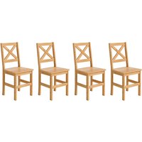 Home affaire 4-Fußstuhl "Malmö", (Set), 4 St., Holzstuhl Kiefer Massivholz naturfarbig, erhältich als 2er und 4er-Set von home affaire