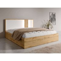 Home affaire Bett "Bett Fabella ohne Matratze (Schlaffläche 180x200 cm)" Bett mit Stauraum und Led-Beleuchtung, BxTxH 191,3x206,4x102,2 cm von home affaire