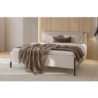 Home affaire Bett "Jukon, mit gepolstertem Kopfteil, Füße aus Metall, modernes Design", (3 Breiten:100cm, 160cm und 180cm), in drei Größen, perfekt auch als Jugendbett von home affaire