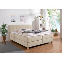 Home affaire Boxspringbett "Fargo", in Überlänge 220 cm, mit Topper, 3 Ausführungen, 4, Breiten von home affaire