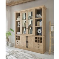 Home affaire Buffet "Cornwall, Küchenschrank im Landhausstil, Anrichte, Eiche Dekor" 1 Stk. tlg. Metallgriffe, 193 cm breit, viel Stauraum, inkl. Flascheneinteilung von home affaire