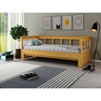 Home affaire Daybett ""AIRA" Kinderbett, Gästebett, Skandi- Design, Schublade optional" FSC zertifiziertes Massivholz, mit ausziehbarer Liegefläche, ideal fürs Jugend- oder Gästezimmer von home affaire