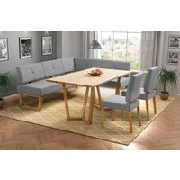 Home affaire Eckbankgruppe "Ponza Eckbank Küchenbank BESTSELLER" Set, 4 Stk. tlg. Sitzgruppe Esszimmer Stühle Tisch und Bank bequem gepolstert von home affaire