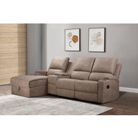 Home affaire Ecksofa "NAPORI Multimediasofa, 3er Kinosessel XXL, L-Form, 3 Bezugsstoffe", Kinosofa mit Relaxfunktion, Getränkehalter, Staufach und Staukasten von home affaire