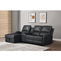 Home affaire Ecksofa "NAPORI Multimediasofa, 3er Kinosessel XXL, L-Form, 3 Bezugsstoffe", Kinosofa mit Relaxfunktion, Getränkehalter, Staufach und Staukasten von home affaire