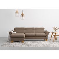 Home affaire Ecksofa "Lindgren L-Form", wahlweise mit Bett mit klappbaren Rollen, Kasten und Kopfverstellung von home affaire