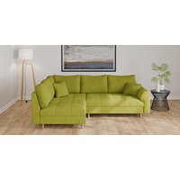 Home affaire Ecksofa "CHARRE L-Form mit Ottomane, Maße B/T/H: 231/161/81 cm", feine Steppung, lose Rücken- und Zierkissen, auch in Cord und Bouclé von home affaire