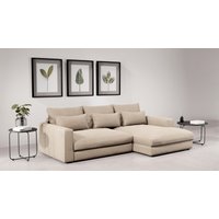 Home affaire Ecksofa "Darwin, viele Kissen, extra tiefe Sitzfläche, 271/89/171 (B(H/T)", gemütlich und weich, L-Form, mit extra softem Sitzkomfort, Cord von home affaire