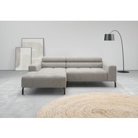 Home affaire Ecksofa "Ecksofa Claya, L-Form, Kopfteilverstellung, Breite 223 cm" Moderne Steppung, weicher Polsteraufbau & saugroboterfreundliche Höhe von home affaire