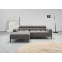Home affaire Ecksofa "Ecksofa Claya, L-Form, Kopfteilverstellung, Breite 223 cm" Moderne Steppung, weicher Polsteraufbau & saugroboterfreundliche Höhe von home affaire