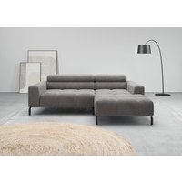 Home affaire Ecksofa "Ecksofa Claya, L-Form, Kopfteilverstellung, Breite 223 cm" Moderne Steppung, weicher Polsteraufbau & saugroboterfreundliche Höhe von home affaire