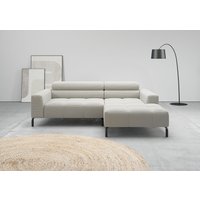 Home affaire Ecksofa "Ecksofa Claya, L-Form, Kopfteilverstellung, Breite 223 cm" Moderne Steppung, weicher Polsteraufbau & saugroboterfreundliche Höhe von home affaire