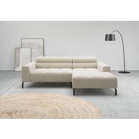 Home affaire Ecksofa "Ecksofa Claya, L-Form, Kopfteilverstellung, Breite 223 cm" Moderne Steppung, weicher Polsteraufbau & saugroboterfreundliche Höhe von home affaire