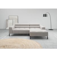 Home affaire Ecksofa "Ecksofa Claya, L-Form, Kopfteilverstellung, Breite 223 cm" Moderne Steppung, weicher Polsteraufbau & saugroboterfreundliche Höhe von home affaire