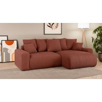 Home affaire Ecksofa "LAKESIDE klein mit Bettfunktion und Bettkasten, B/T/H 235/142/84 cm", L-Form, Recamiere beidseitig montierbar, mit Wellenunterfederung von home affaire