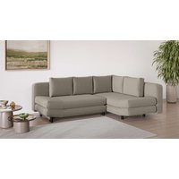 Home affaire Ecksofa "LENNARA Schlafsofa mit Bettkasten, Maße B/T/H: 234/179/85 cm" L-Form mit Ottomane rechts/links, mit Wellenunterfederung von home affaire