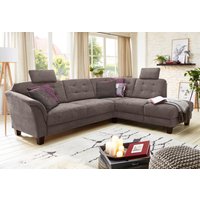 Home affaire Ecksofa "Trondheim L-Form", mit Federkern und Knopfheftung im Rücken, Füße Buche dunkel von home affaire