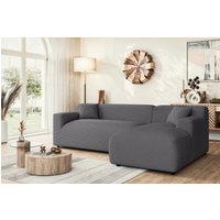 Home affaire Ecksofa "LILLIANA Designsofa, L-Form mit Recamiere rechts/links bestellbar", L-Form mit Wellenunterfederung, Maße B/T/H: 256/160/76 cm von home affaire