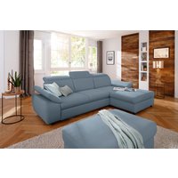 Home affaire Ecksofa "Mauritius L-Form", mit Kopfteil- und Armlehnverstellung, mit Bettfunktion und Bettkasten von home affaire
