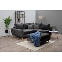 Home affaire Ecksofa "Rice L-Form inkl. Hocker", (Set, mit Hocker), mit Bonnellfederkern, Hocker & Kissen, Ottomane beidseitig montierbar von home affaire