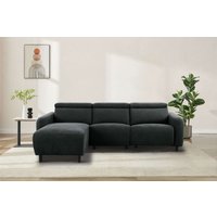 Home affaire Ecksofa "SKAANE Struktur, L-Form, 274 cm, manuelle u. elektrische Funktion,", rundes Design, Kopfteilverstellung, Federkernpolsterung von home affaire
