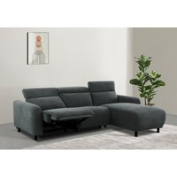 Home affaire Ecksofa "SKAANE in Cord, L-Form, 274 cm, manuelle u. elektrische Funktion,", rundes Design, Kopfteilverstellung, Federkernpolsterung von home affaire