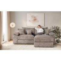 Home affaire Ecksofa "Soft&Cosy XL L-Form - Breite 246 cm", Mega-Sofa, Cord oder Chenille-Struktur, Federkern-Polsterung von home affaire