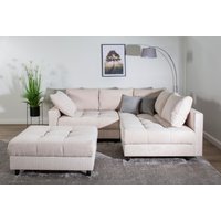 COLLECTION AB Ecksofa "Toni L-Form, B: 215 cm" mit Hocker & 2 Zierkissen, Federkern von Collection Ab