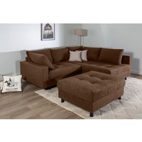 COLLECTION AB Ecksofa "Toni L-Form, B: 215 cm" mit Hocker & 2 Zierkissen, Federkern von Collection Ab