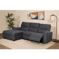 Home affaire Ecksofa "VENOIR, L-Form, 250 cm, manuelle u. elektrische Funktion (m. USB A/C)", Stauraum unter der Recamiere, 2. Staufach, Federkern von home affaire