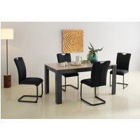 Home affaire Essgruppe "Napoli" Set, 4 Freischwinger + 1 Esstisch, 5 Stk. tlg. 5-teilige Tischgruppe mit modernem Freischwinger Stuhl und Esstisch von home affaire