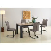 Home affaire Essgruppe "Napoli", (Set, 5 tlg., 4 Freischwinger + 1 Esstisch) von home affaire