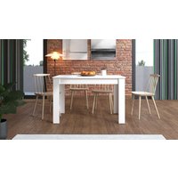 Home affaire Esstisch "Hamar Esszimmertisch 120x80, Weiß oder Eiche Holz Küchentisch" Verlängerbar durch Einlegeplatte, max. Breite 160 cm von home affaire