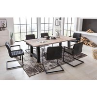 Home affaire Esstisch "New York" Balkeneiche massiv mit ausdrucksstarker Holzoptik von home affaire