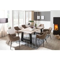 Home affaire Esstisch "New York" Balkeneiche massiv mit ausdrucksstarker Holzoptik von home affaire